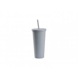Sublimation 24OZ/700ml Double Wall Plastic Tumbler with Straw & Lid (Light Gray, Paint)(10/pack)